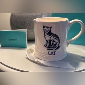 Vintage 1993 Tiffany & Co. Blue Cat Mug Made in England Rare Collectible